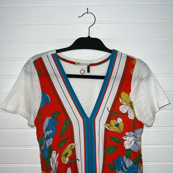 Akemi + Kin Anthropologie Size Small Boho Indie Floral Cottage Artsy Earth Shirt - Picture 2 of 12